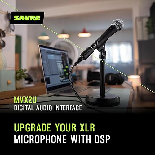 Miniatura 4 de Shure Paquete de micrófono SM58-LC con interfaz digital MVX2U XLR a USB con conector para auriculares, preamplificador integrado con control de