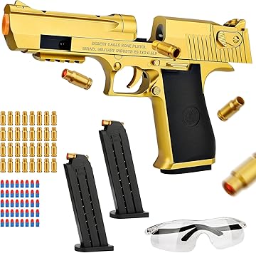 Toy Gun with Soft Bullets, Reloading Rebound Shell Ejecting Shooting Games Soft Foam Blaster, Education Model Toys, Birthday for Boy Age14+ Years Old Kid Gift