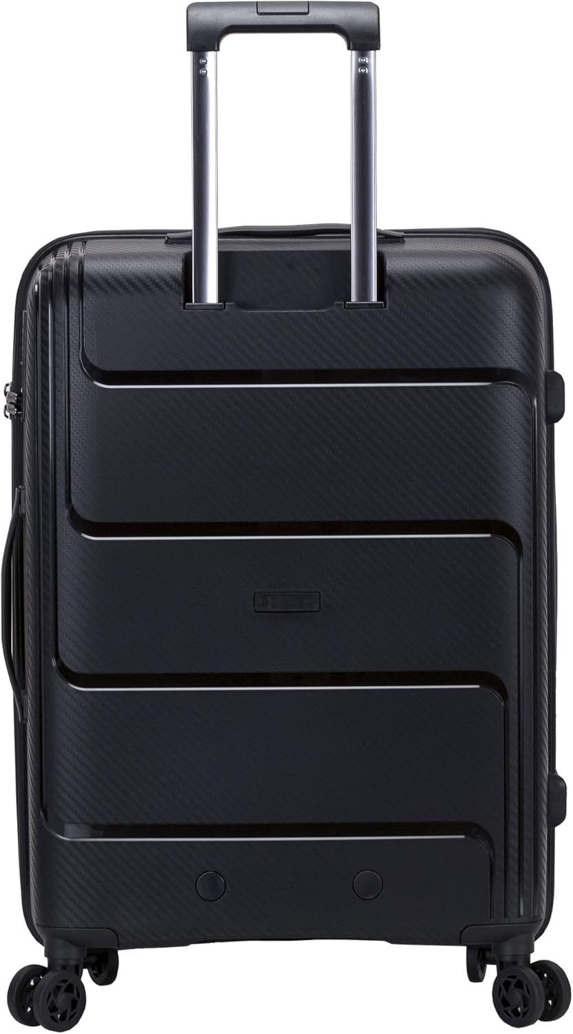 review Rockland 3-Piece Hardside Spinner Wheel Luggage Set, Black, (19/23/27)