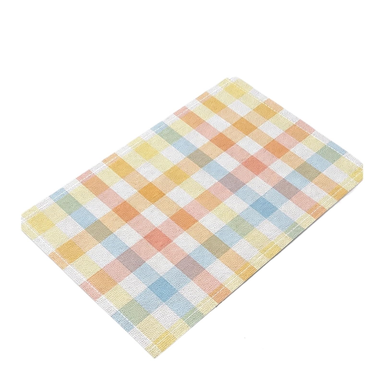 Set de table écossais imperméable et lavable en lin lavable 4 pièces
