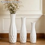 17.7 Inch White Ceramic Large Floor Vase,Modern Flower Tall Vases for Home,Farmhouse,Office,Living Room Decor,Simple Design Fall Decorative Porcelain Flower Arrangement Vase Gift