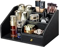 Vista 5 de KINGFOM PU Leather Desk Organizer, Multifunction 6 Compartment Desk Organizers and Accessories for Office Supplies, Pen Pencil Holder/Book Mail