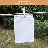 Vista 5 de SumDirect 20 bolsas de muselina de algodón, bolsas de regalo ligeras blancas transpirables con cordón, bolsas de almacenamiento reutilizables