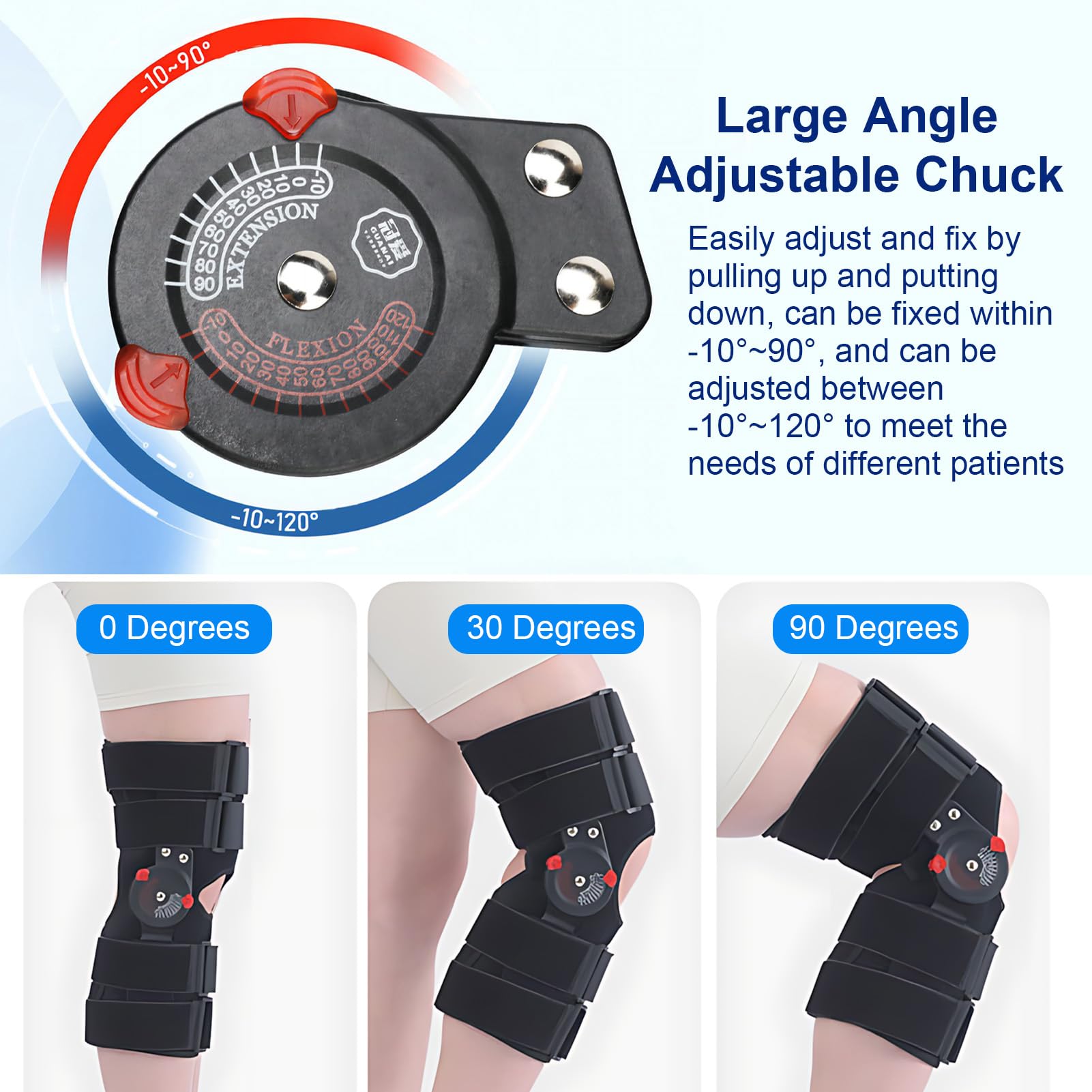 Ginocchiera Articolata Regolabile – ROM Controllo, Leggera, Supporto Post-Operatorio ACL/Menisco, Unisex Sinistra o Destra