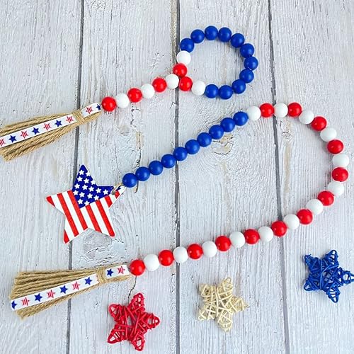 Miniatura 3 de Operitacx Cuentas decorativas para decoración del hogar, 2 piezas, guirnalda de cuentas de madera, colgante de borla para decoración de puerta de