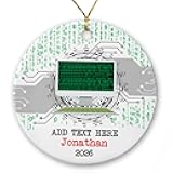 Personalized Programmer Xmas Ceramic Ornament Gift, Software Developer IT Ornament Christmas 2026, Custom Text & Name Xmas Keepsake for Computer Programmer, Programmers Xmas Tree Hanging Ornaments