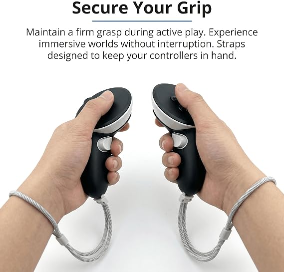 2pcs compatible with Quest 3 Controller Hand Straps, Adjustable Wrist Straps, Secure Fit with Easy Installation for Intense VR Gaming, Replacement Wrist Straps for Missing or Daily Use, Sweat-Resistan