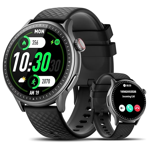 Reloj Inteligente Hombres Mujeres, 1.46'' AMOLED Ultra-HD Smartwatch con Podómetro/Monitoreo de Sueño/Pulsómetro/SpO2, 110+ Modos Deportivos, 3ATM Impermeable Pulsera Actividad para Android iOS - Chollo en Electrónica