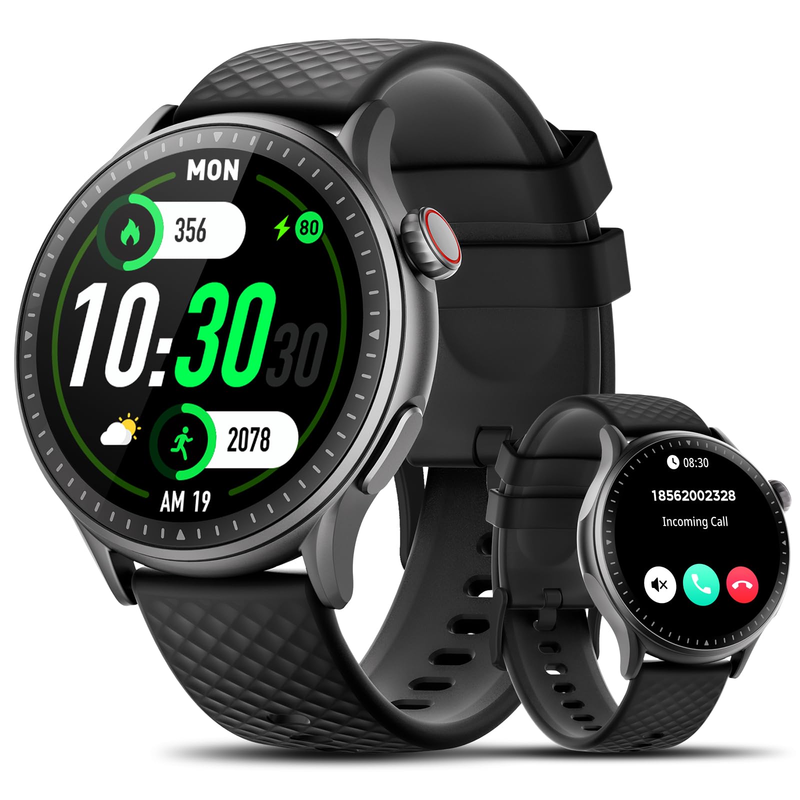 Cillso Smart Watch Fitness Tracker mit Pulsmesser Schlafmonitor Schrittzähler, Touch Fitnessuhr mit Telefonfunktion, Smartwatch
