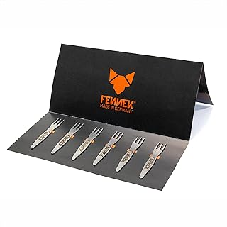 FENNEK Pieker 6 Stück im Set | Edelstahl Pommesgabeln für Currywurst, Picknick, Party & Fingerfood uvm. | Geschenkidee | Wiederverwendbar | Spülmaschinenfest | Made in Germany