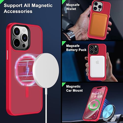 Vista 1141 de MOCCA - Funda magnética resistente para iPhone 11 de 6.1 pulgadas, compatible con MagSafe, protector de pantalla de vidrio + protector de lente