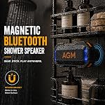 AGM MagROCK Magnetic Bluetooth Speaker, IP67 Waterproof & Floatable, Strong Magnet Mount for Fridge & Toolbox, Drop-Proof Rugged Portable with RGB Lights, TWS Stereo, for Shower, Garage, Outdoor
