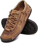 alcubieree Mens Leather Casual Shoes Comfortable Fashion Sneakers Loafers Lightweight Dress Walking Driving Shoes for Men(Size 7.5-13)