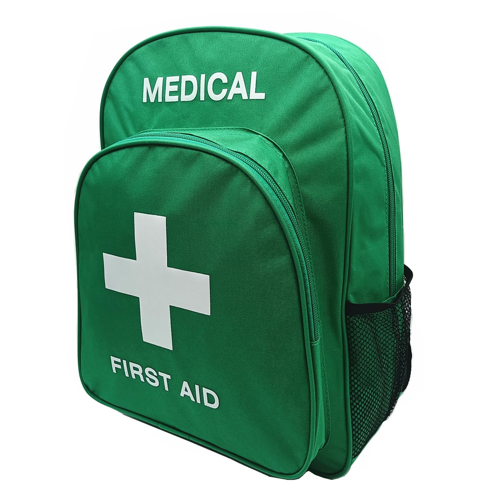 Jipemtra Red Emergency Bag First Aid Backpack Empty Medical First Aid Bag Treatment Trauma Bags for Camping Pet Dog Cat (Green White)