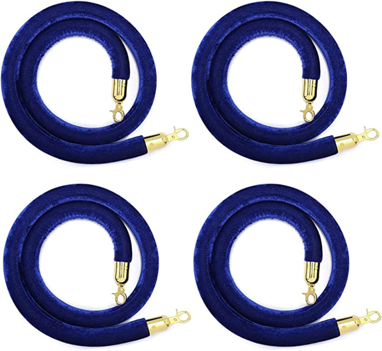 4Pcs Apricot Velvet Stanchion Rope, Grey Crowd Control Rope Barrier for ...