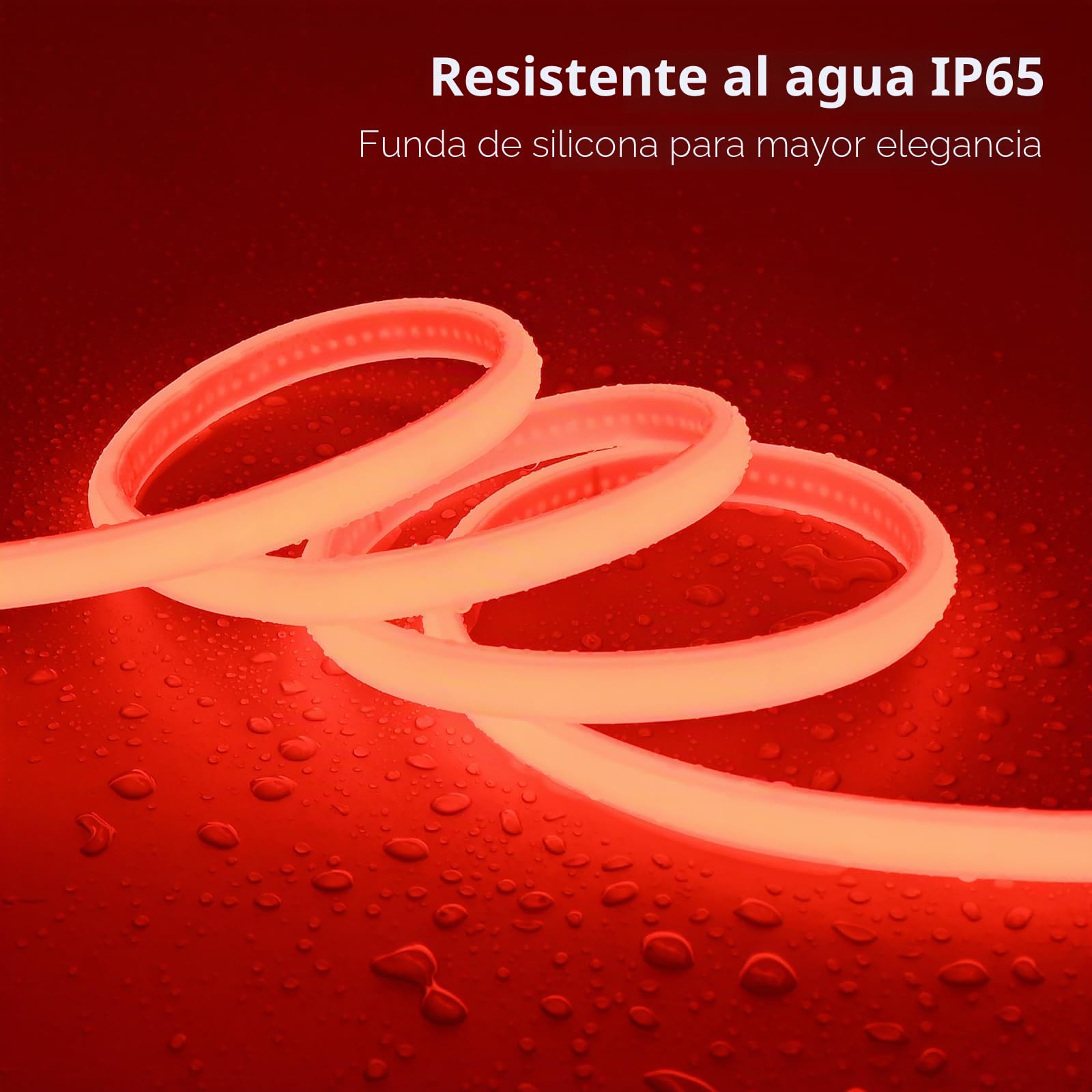 BENLUN Tira LED COB Exterior Impermeable 220V 230V 20 Metros, Luces LEDs | Rojo Luces LED IP65 10W/M CRI 90+ Flexible con Rectificador para Habitacion Techo, Iluminación Decorativa, Patio, Jardín
