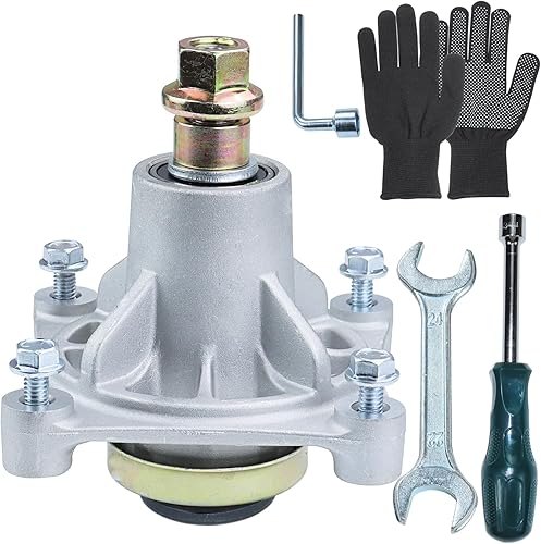 NICHEFLAG Paquete de 2 husillos 604214 que sustituye al husillo Hustler 604214 para cortacéspedes, husillo Hustler Raptor de 42 pulgadas, husillo