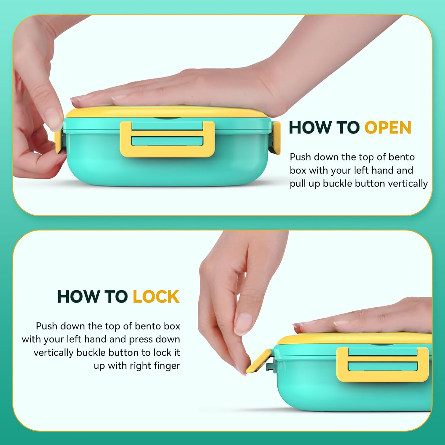 Bento Box for Kids Stainless Steel - 3-Compartment - Complete Lunch Set with Portable Utensil - Ideal for Children Under 10 Years Old - Dishwasher Safe & BPA-Free(Green) - Image 5