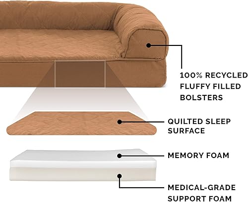 Miniatura 3 de Furhaven Cama de espuma viscoelástica para perros medianos y pequeños con cojines extraíbles y funda lavable, para perros de hasta 35 libras – Sofá