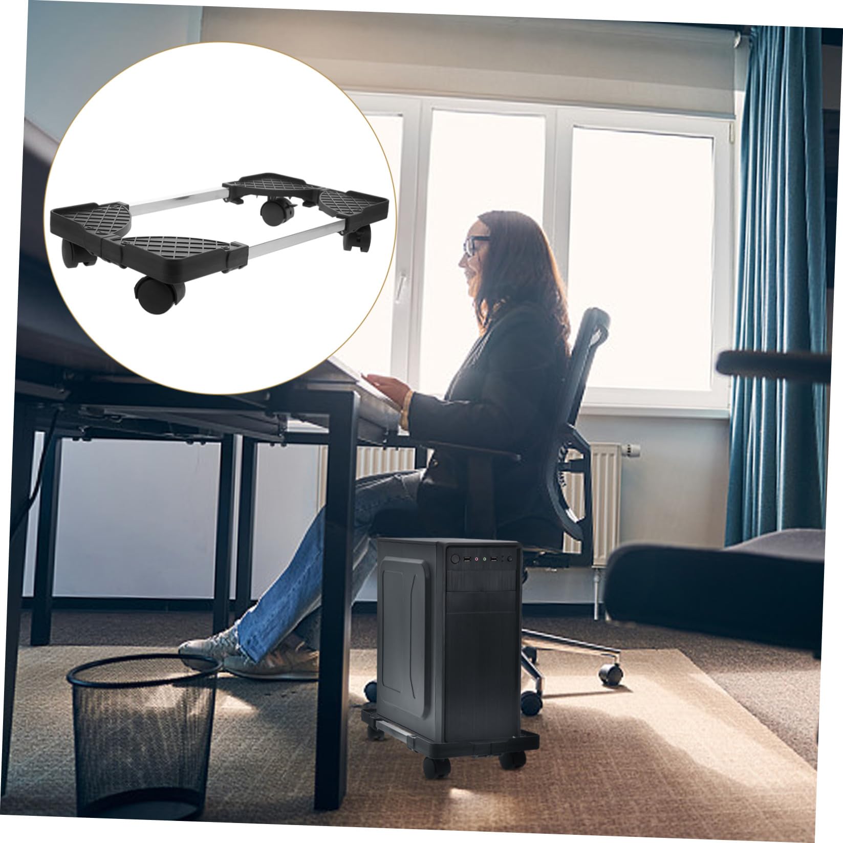 SOIMISS Support pour Tour Ordinateur avec roulettes Support Mobile pour Unité Centrale sous Bureau