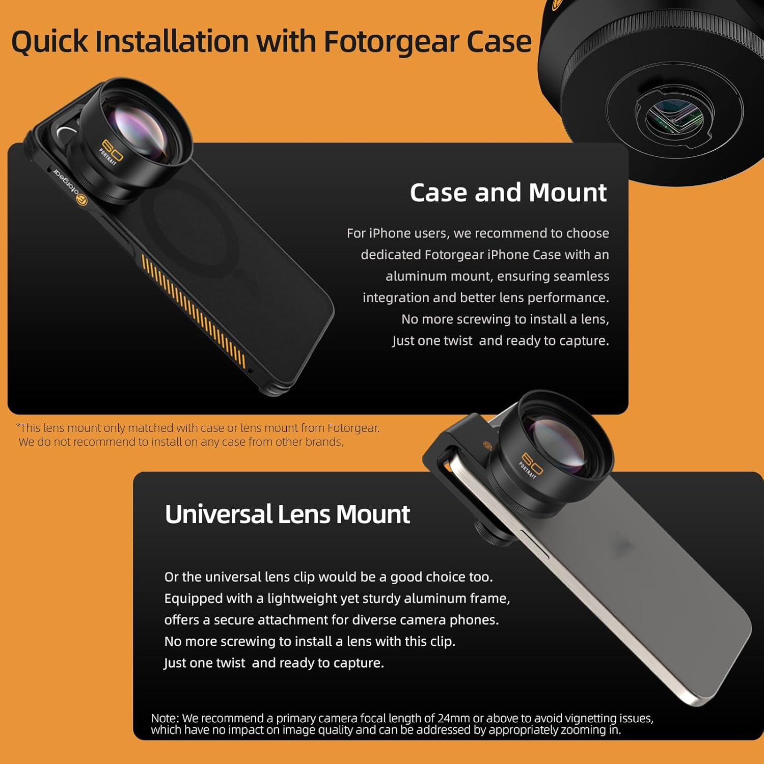 Fotorgear 75MM Close-up lenses10X Super Macro Lens Optical Lens for Phone HD Phone Lens with Clip