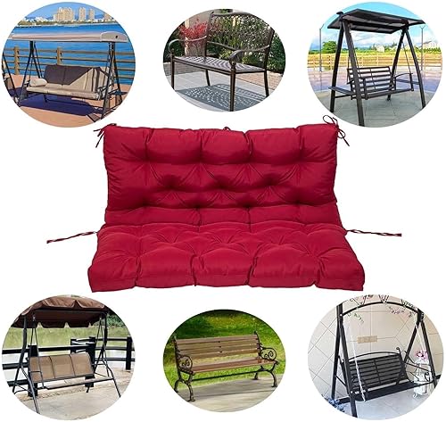 Miniatura 4 de LUXUCURE Cojines de columpio para exteriores con respaldo, cojines de repuesto para silla oscilante de patio, porche, cojines impermeables