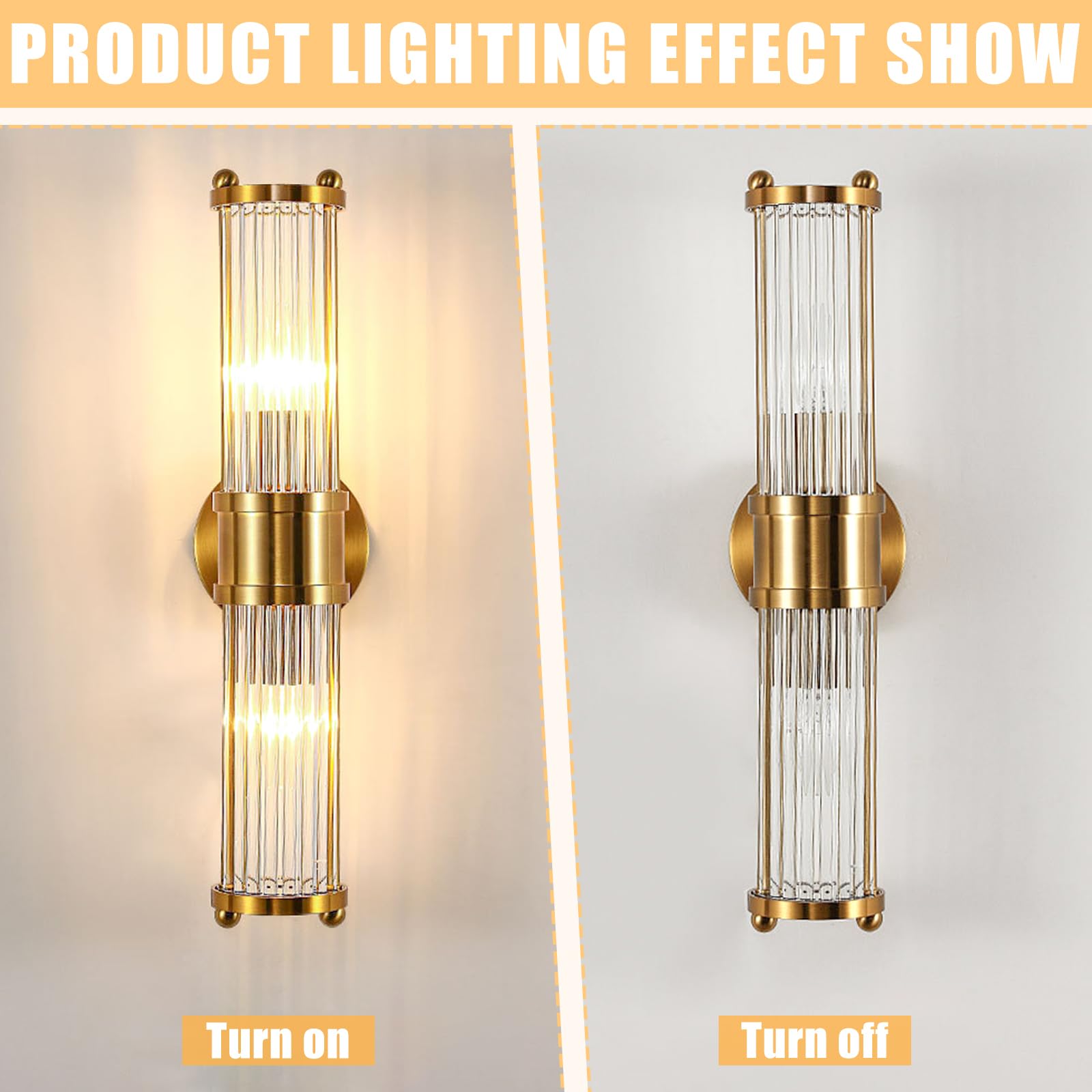 KRIPINC Ronde kristallen gouden wandlamp, vintage kristallen led