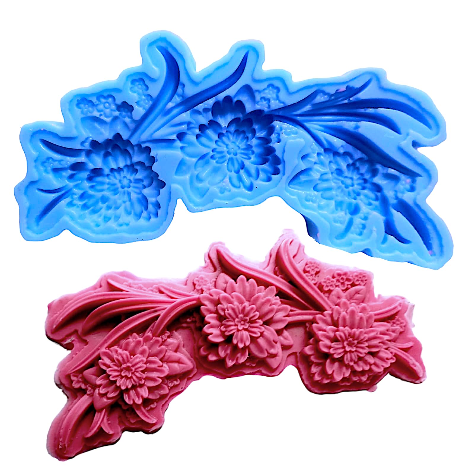 ASD Flowers Leaves Silicone Mold Fondant Pattern Furniture Cake Decoration Clay Resin Cement Art and Craft Silicone Mold Flexible and Reusable Silicone Mold-image-26