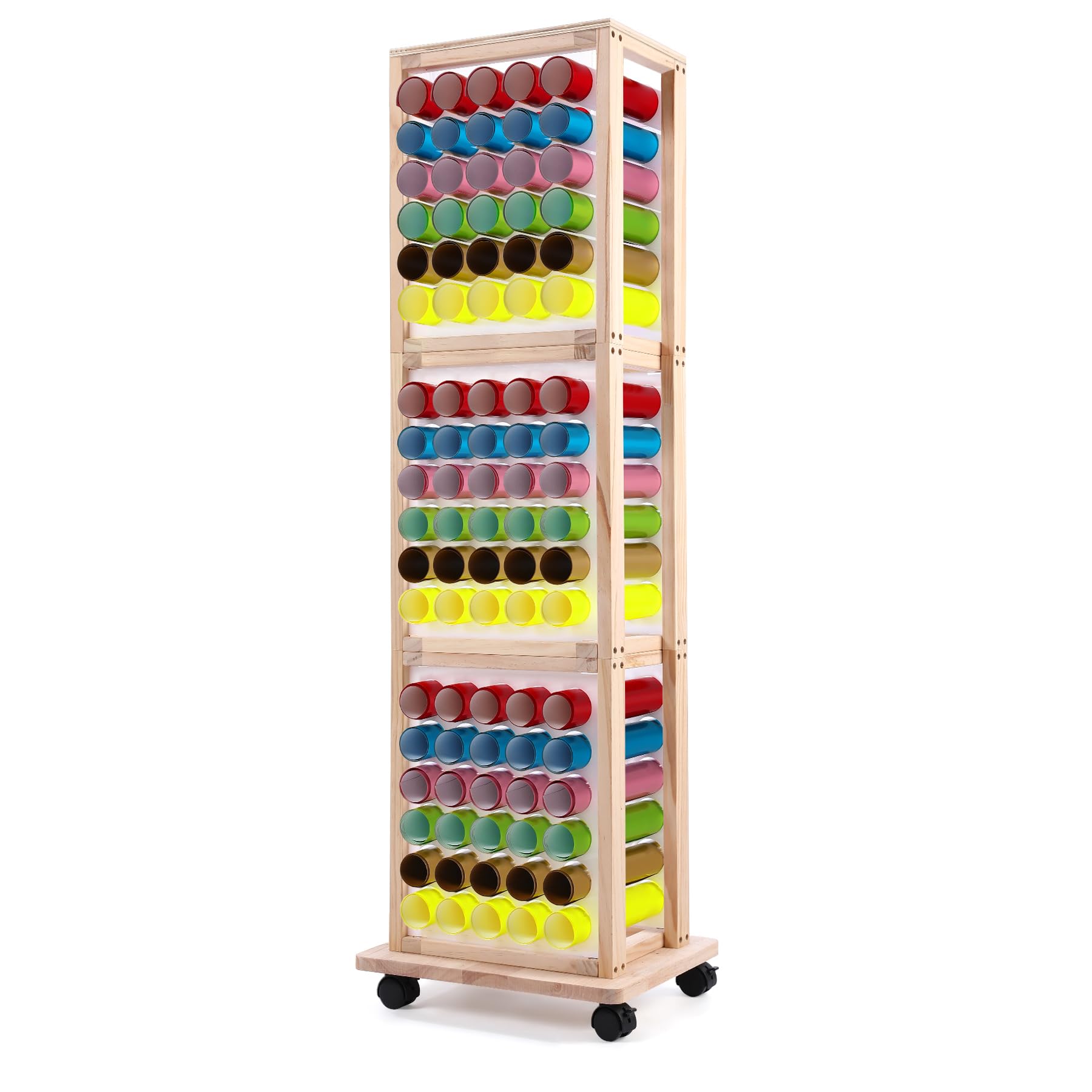 Craft Trolley Mobile Vinyl Roll Holder Cart - 40 Compartments Vinyl ...
