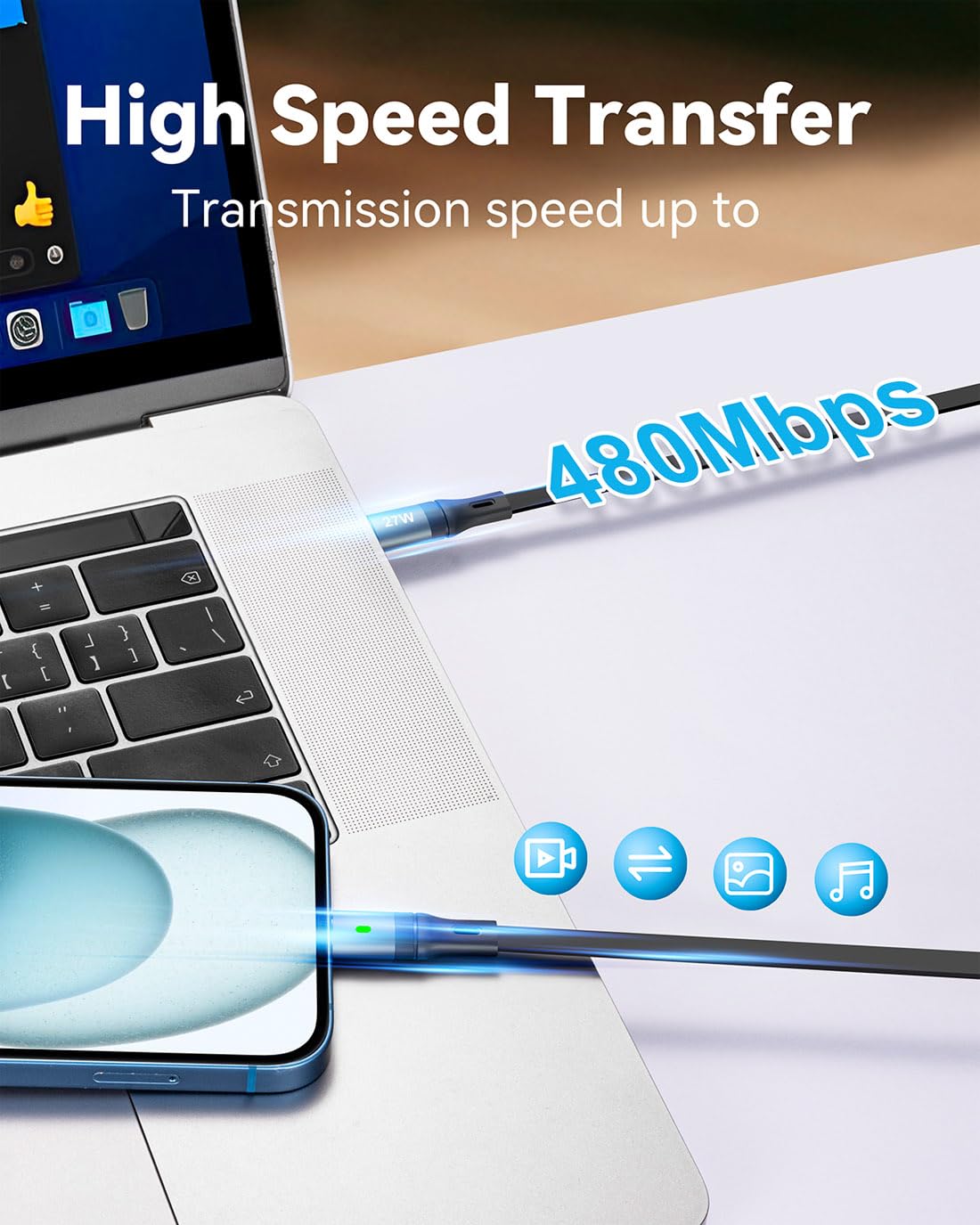 YTLUSN Cavo di Ricarica PD 60W, [2Pack, 1.2M] Retrattile USB C to Lightning Cavo Ricarica Rapida Sincronizzazione dei dati per iphone14/13/12 Android/Tablets/Galaxy/Carplay