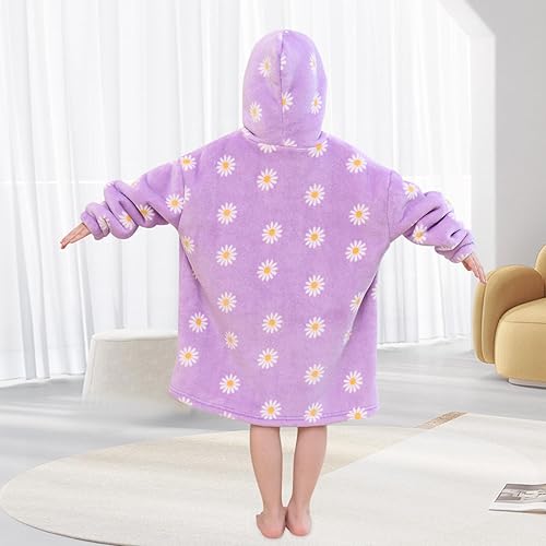 Miniatura 138 de Wearable Blanket Hoodie for Kids Oversized Sherpa Blanket Hoodie for Kids Boys Girls Teens 6-13YR,Navy Shark