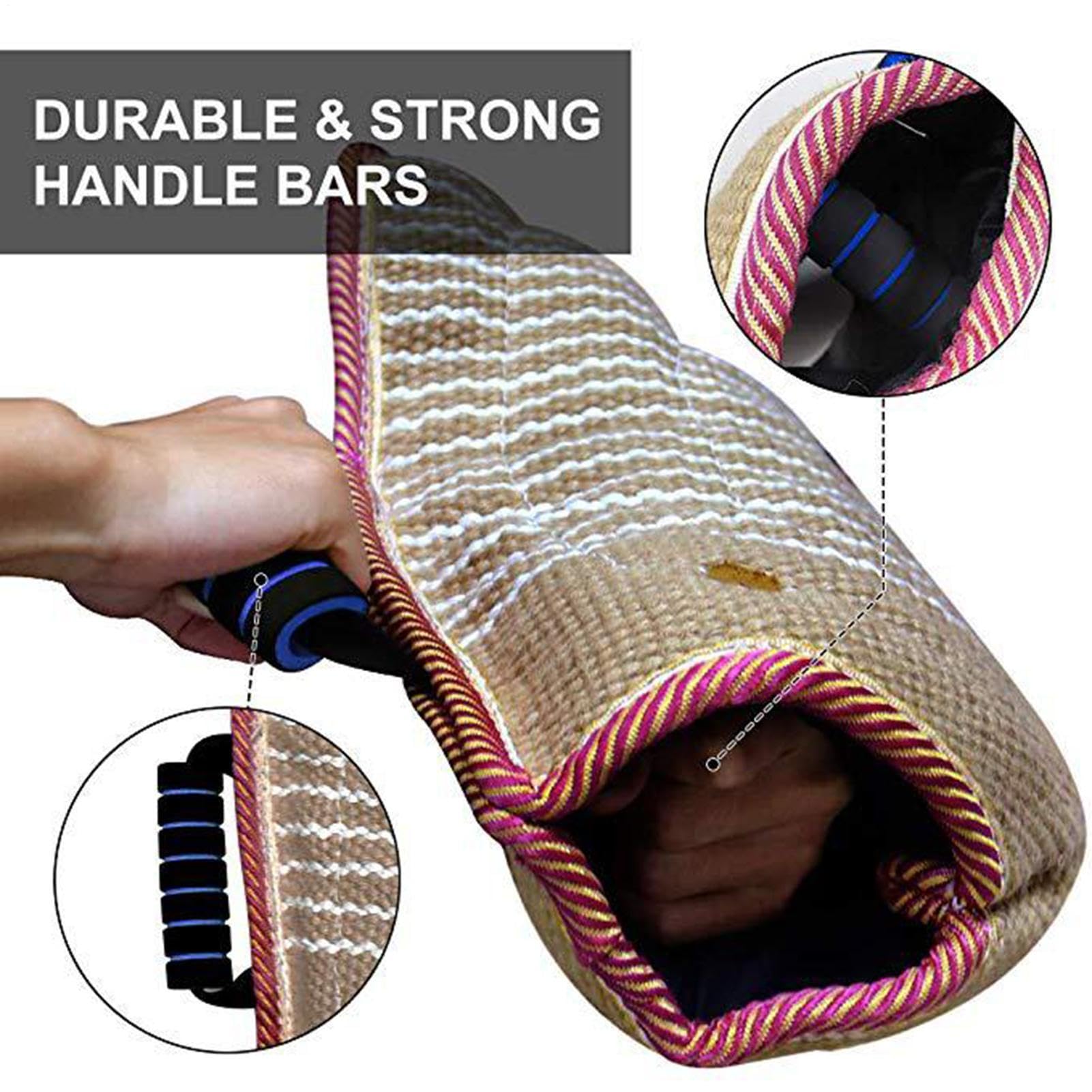 Manga mordida para perro, equipo de entrenamiento para mordeduras de cachorros, juguete de protección de brazos con yute fuerte, organizador de agarre seguro con mango cómodo, suministros para jardín
