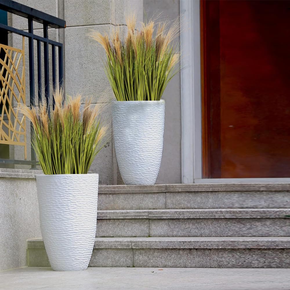 Melorca&Guilla Artificial Plants 6PCS 31.5“ Fake Tall Grass,Faux Plant,Tall Onion Faux Grass Plants,Artificial Greenery Shrubs Bushes for Garden Porch Window Box Shop Office Home Décor image 5