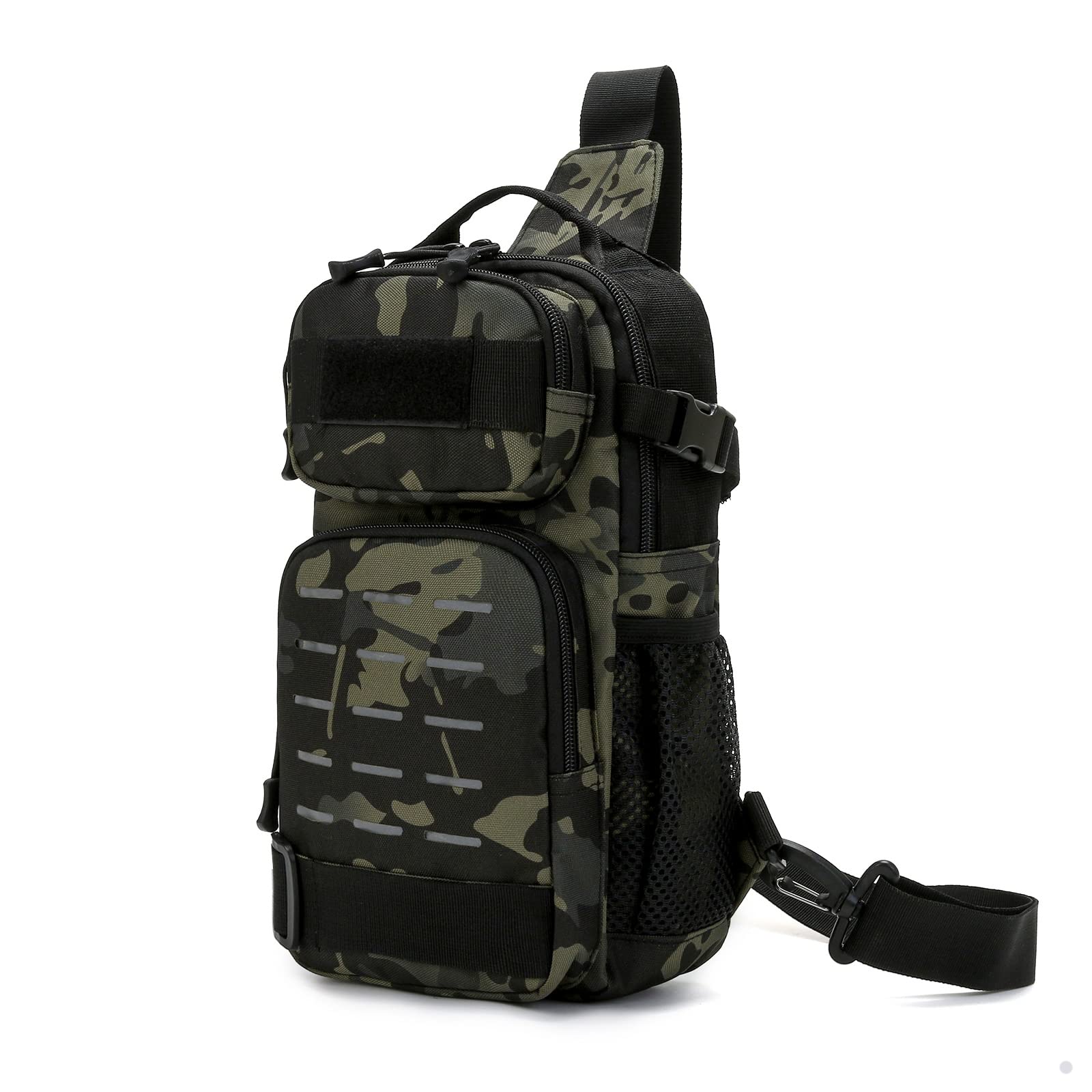 G-raphy Tactical Sling Pack MOLLE Crossbody Shoulder Bag One Strap Hiking Daypack Cross Body Small Assault Sling Backpack for Sports Daily Use