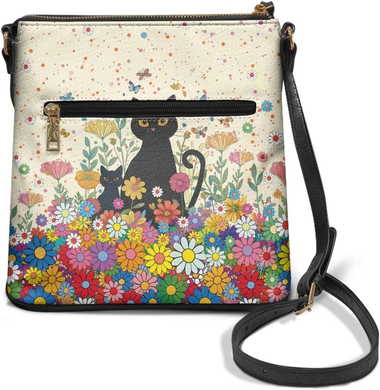Large Crossbody Bag for Women Shoulder Handbags Purses Adjustable Strap Leather Zipper Multi Pockets Sling Bag