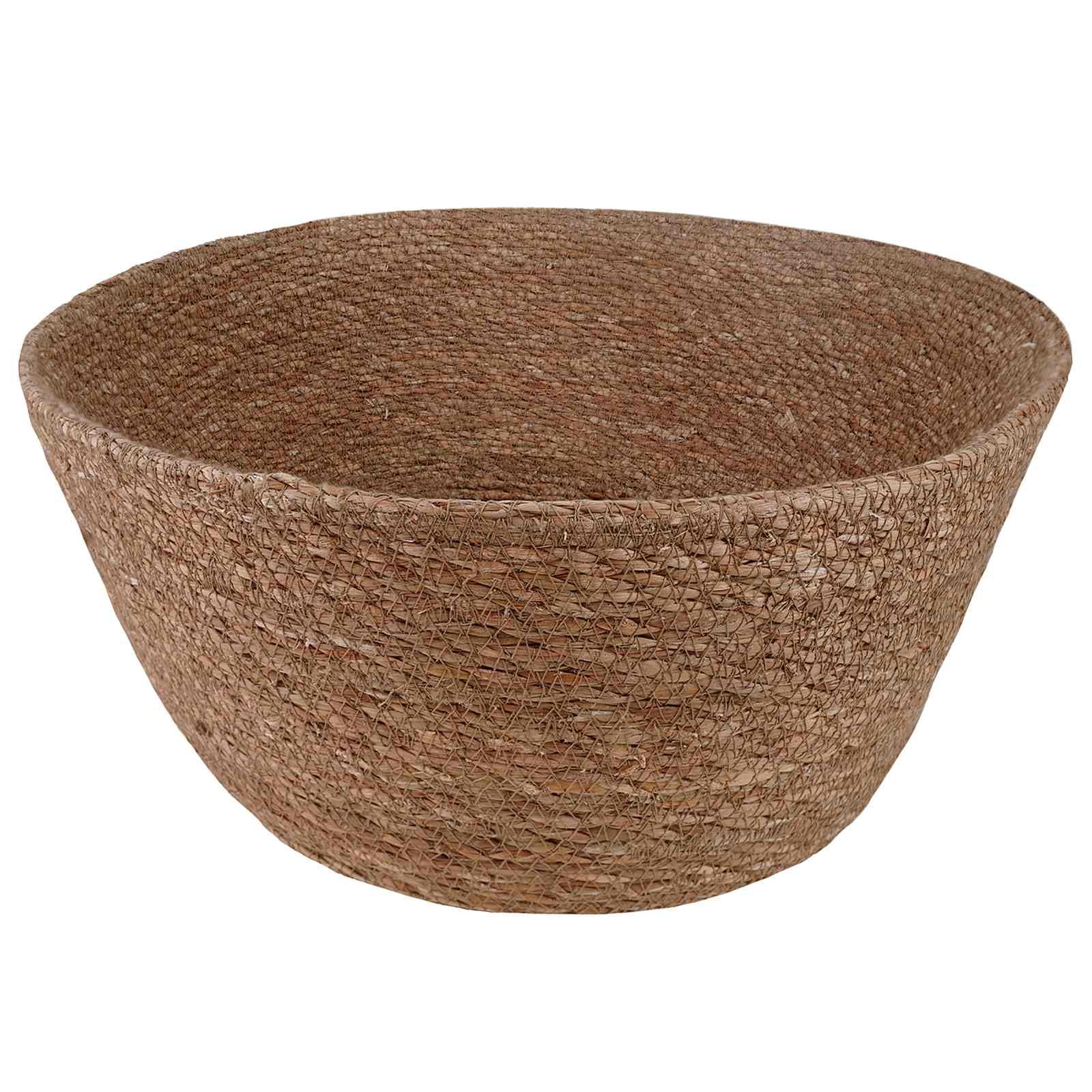 Juego de 2 maceteros con asas, de algas marinas, naturales, diámetro de 32 x 32 cm, para plantas de interior y terraza, sostenible, trenzado