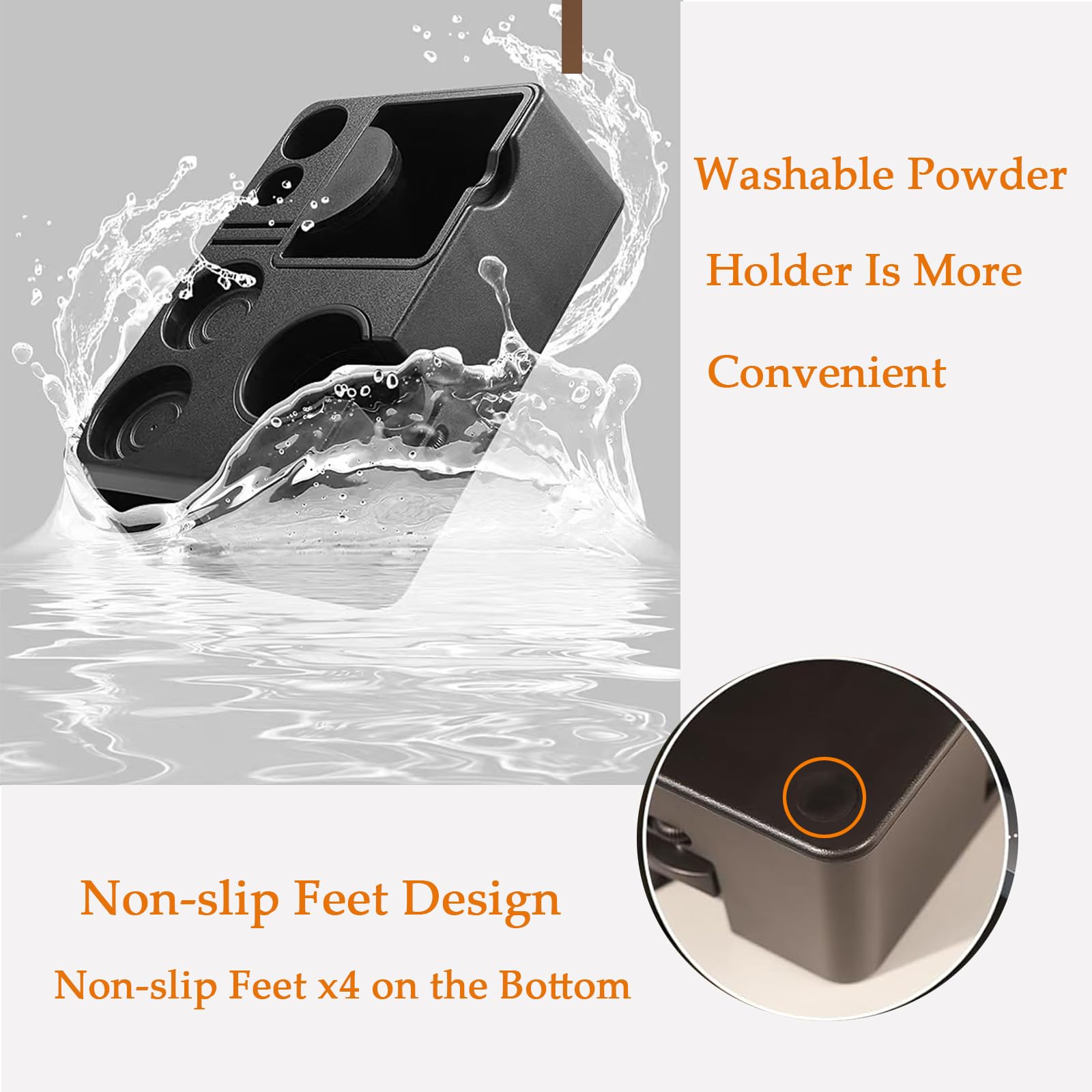 Estación de tamping café de 51 mm, 54 mm, 58 mm, para portafiltros, función 10 en 1, estación de tamping de para accesorios de barista, caja extraíble para espresso Knock Box (Black)