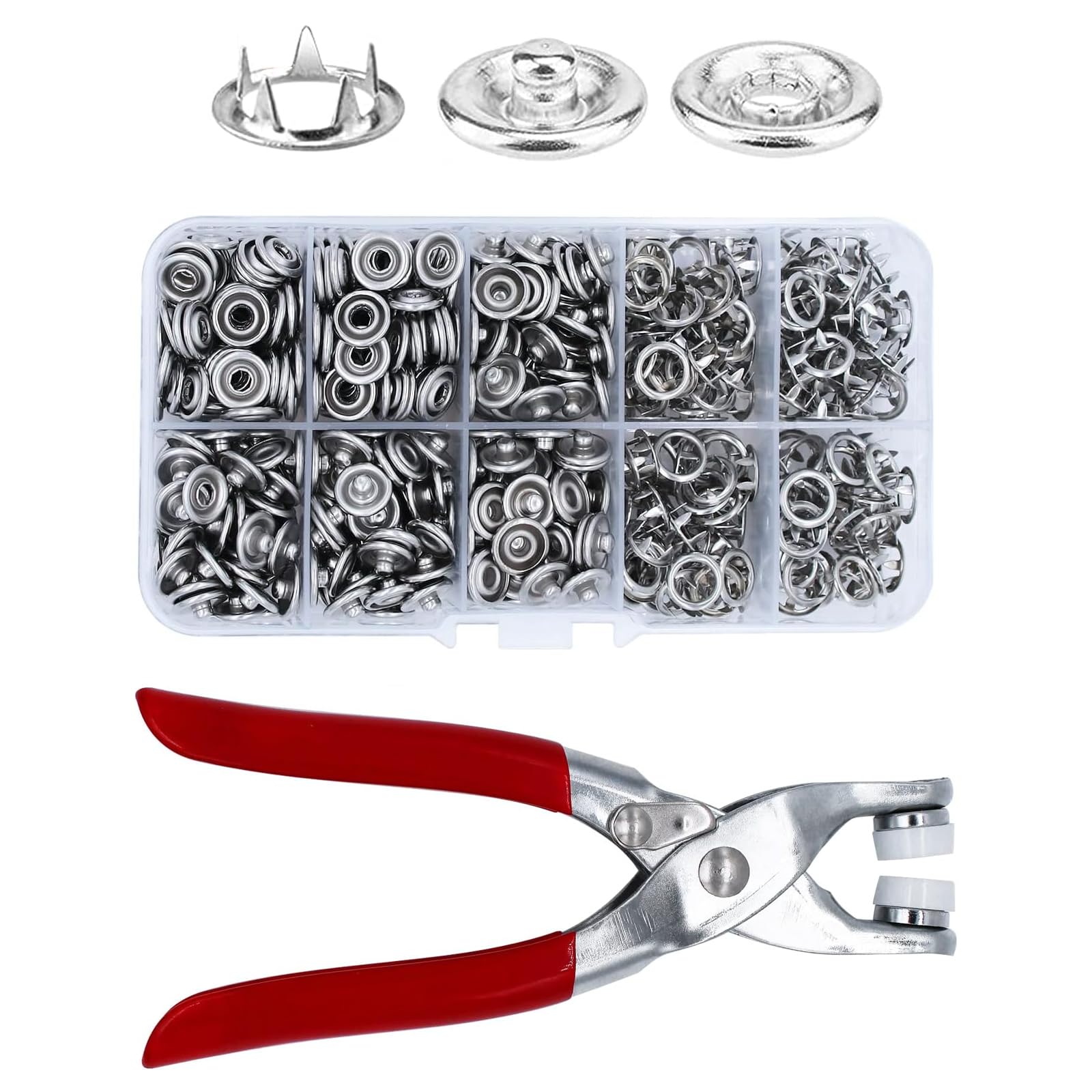 200 Bottoni Automatici Con Pinza - Kit Per Abbigliamento, Fai-Da-Te - Foto 3