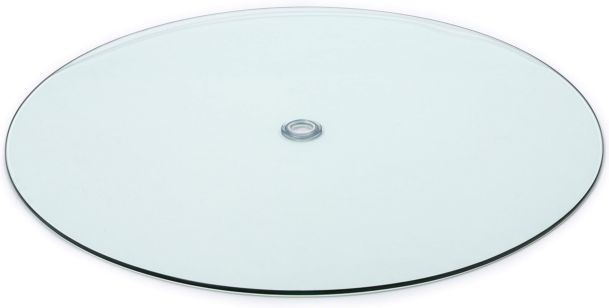 Audio-Visual Direct Tempered Glass Patio Table Top with Rounded Edge (36" with 1 5/8" Center Hole) Includes Free Umbrella Hole Ring and Cup Set