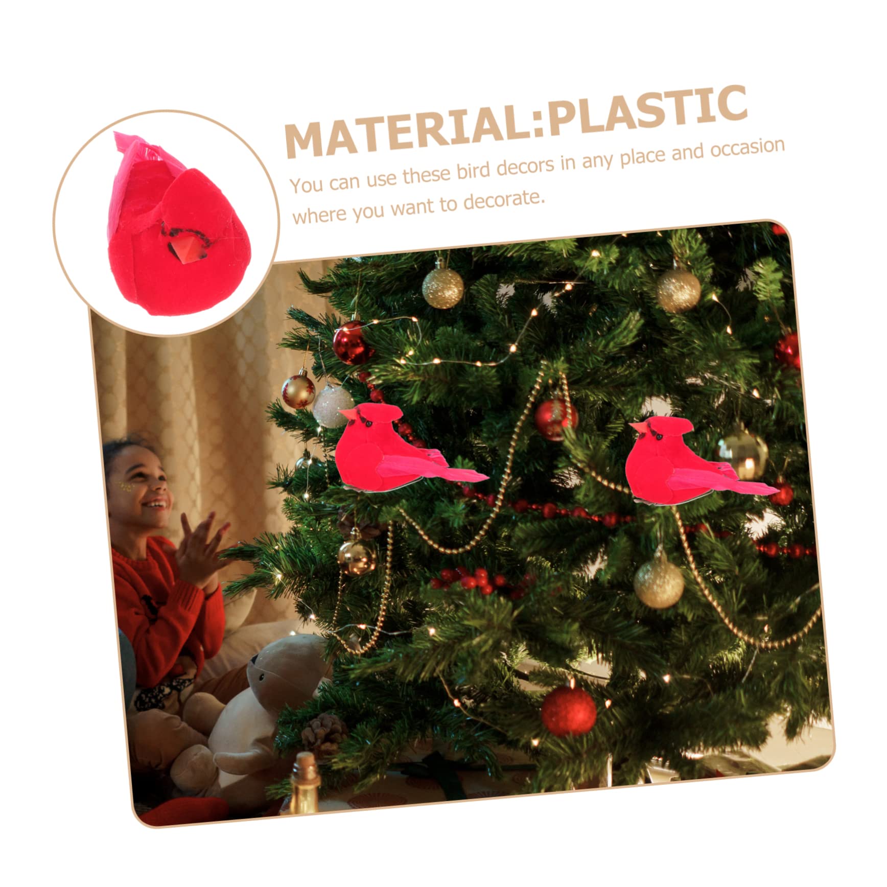 Cabilock 5 Set Di Piccole Statuette Di Uccellini Decorazioni Per Lalbero Di Natale Statuette Di Uccellini Cardinali Decorazioni Da Tavolo Per La Casa 6 Pezzi*5