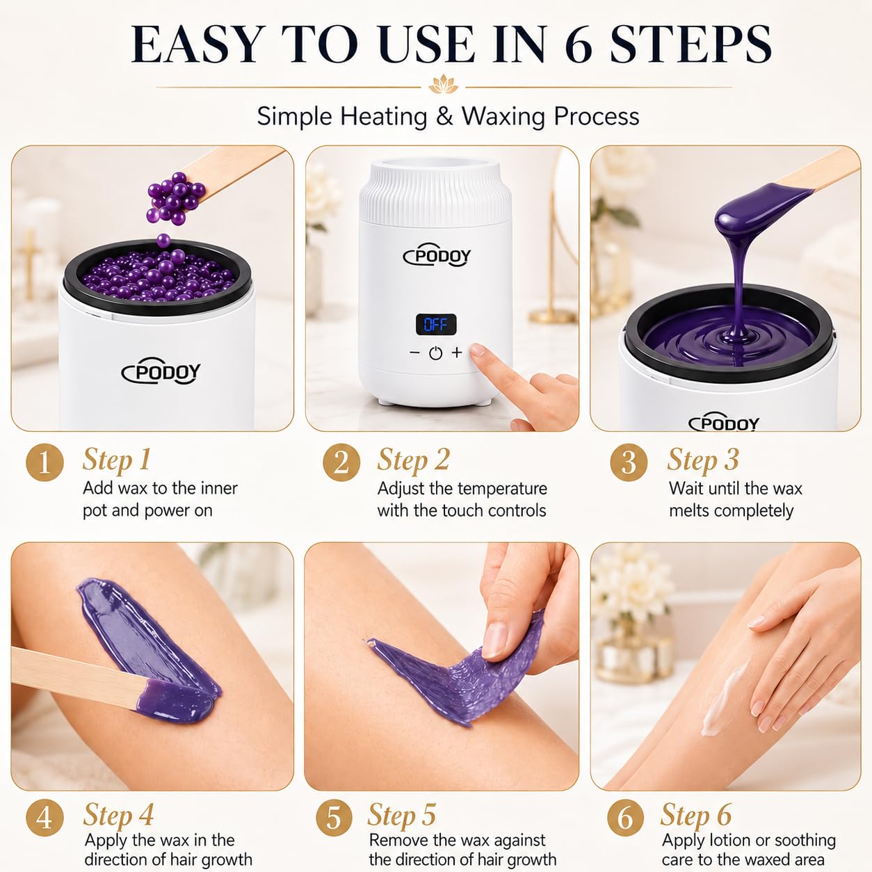 Podoy Mini Wax Warmer for Facial Hair Removal with Digital Display