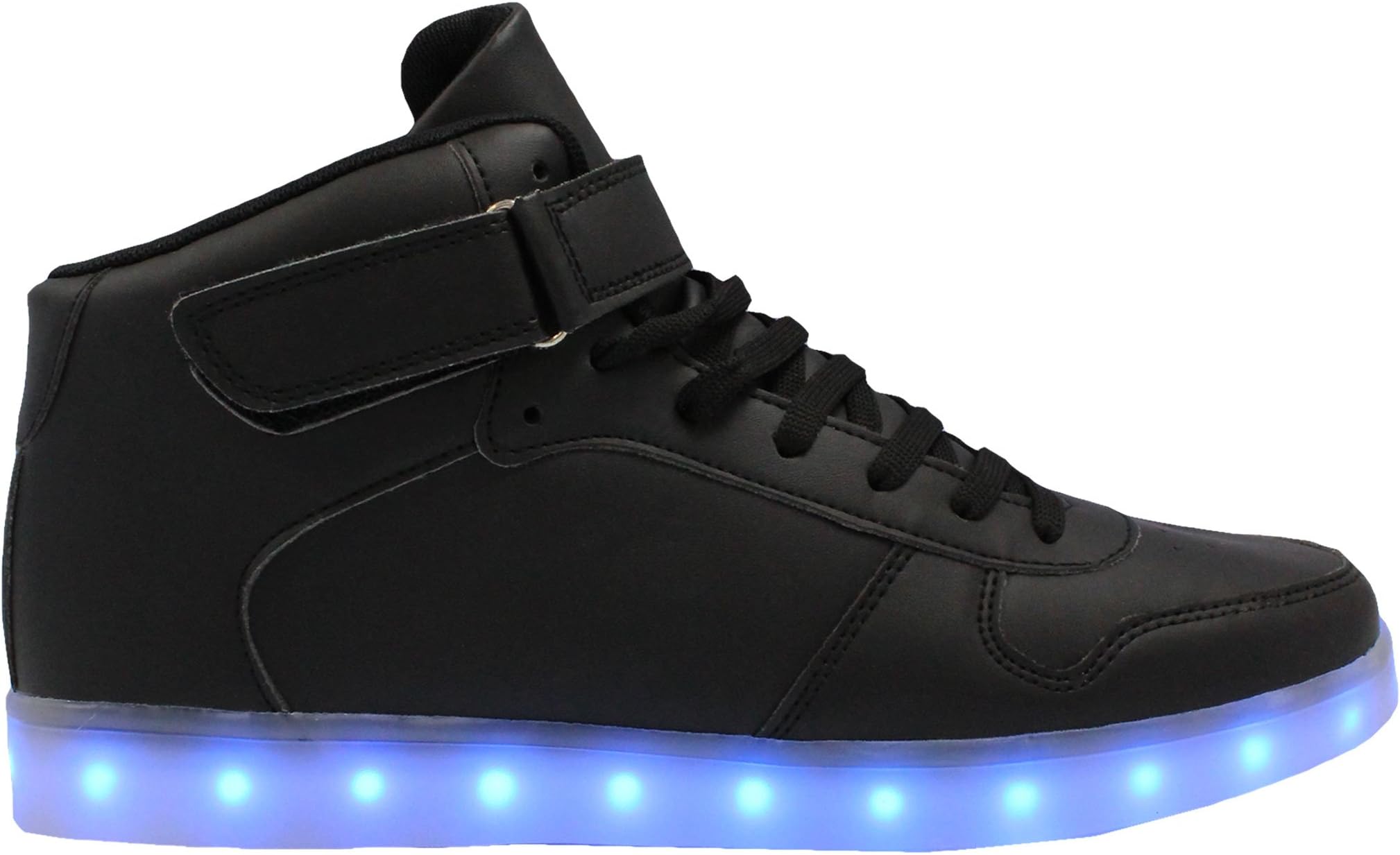 Transformania Toys Galaxy LED Shoes Light Up USB Charging High Top Lace & Strap Women’s Sneakers (Black) 6