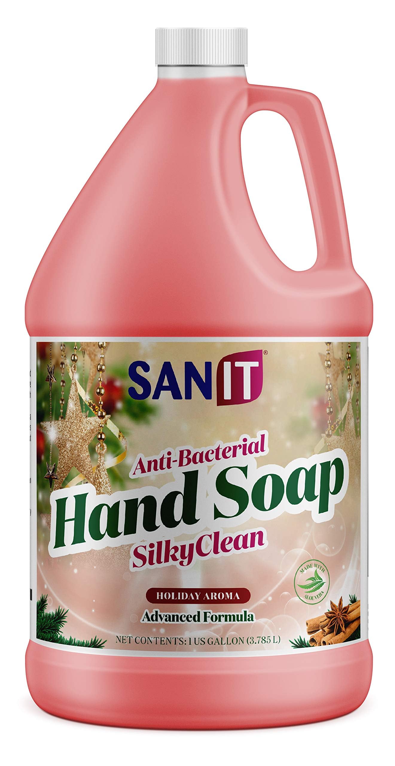 Sanit Silky Clean Antibacterial Liquid Gel Hand Soap Refill - Advanced Formula with Coconut Oil and Aloe Vera - All Natural Moisturizing Hand Wash -