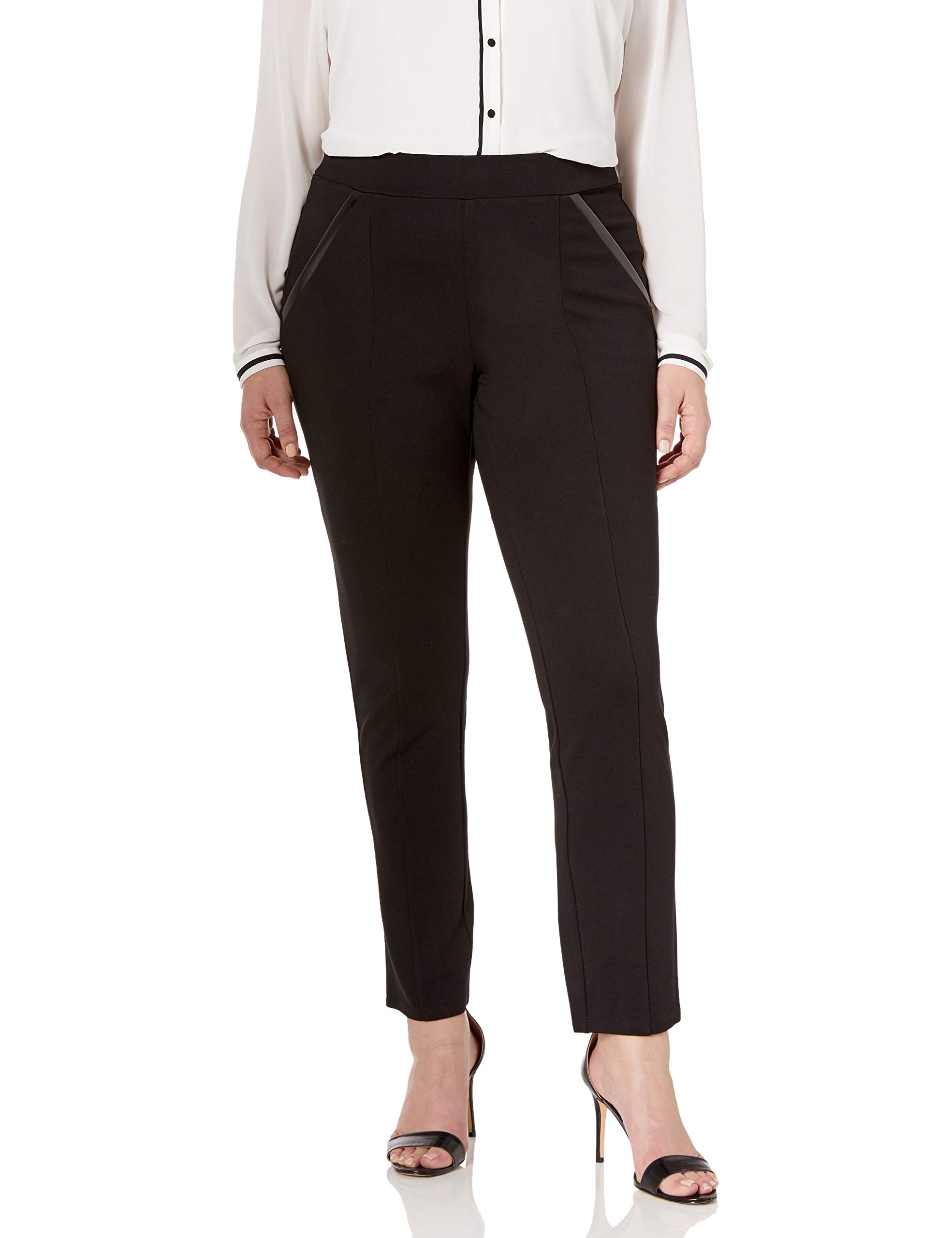 Rafaella Womens Plus-Size Ponte Comfort Fit Slim Leg PantsDress Pants