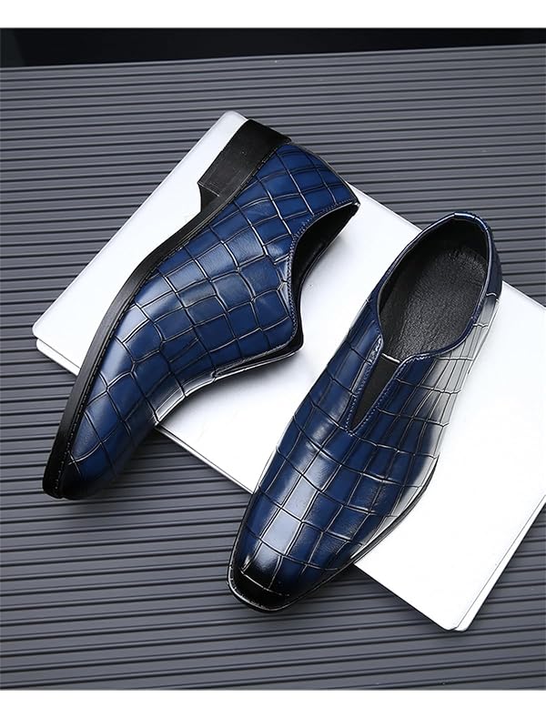 LMGYZUR Men's Retro Dress Slip-on Loafers Business Casual Formal Leather Shoes for Men (Blue, Adult, Men, 8.5, Numeric, US Footwear Size System, Medium) by LMGYZUR - Used condition - Image 9