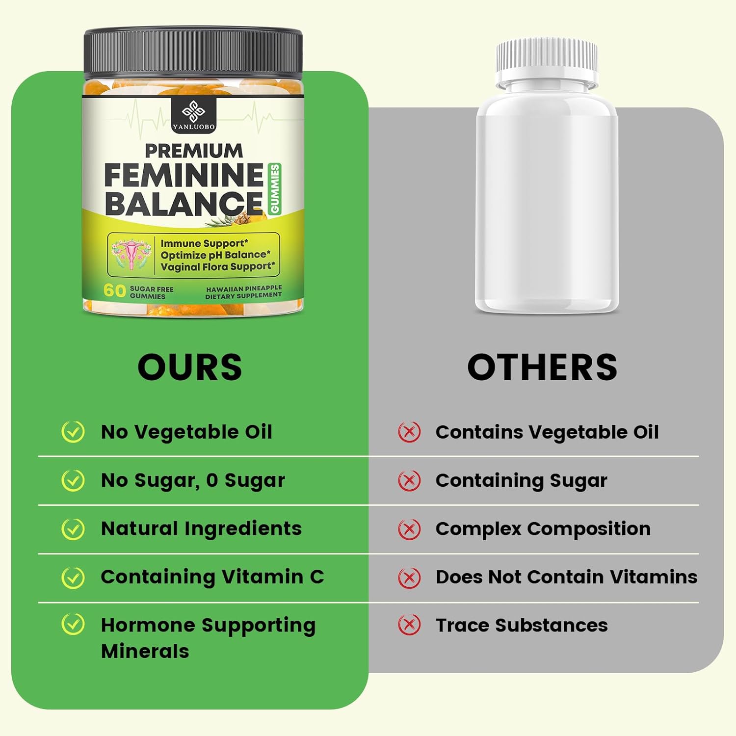 Feminine Balance Probiotic Gummies - Women's Vaginal Health Support | PH Balance & Odor, Flora, Immune Support | Probiotics for Women, Vegan Pineapple Flavor, 60 Count - Image 8