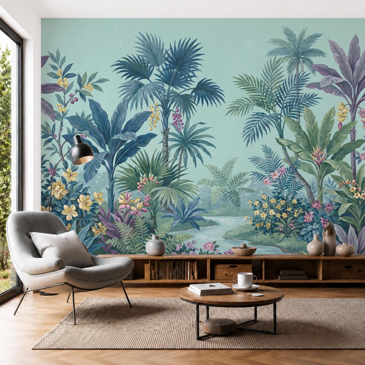 Papier peint bananiers pour chambre d'enfant : un décor mural tropical et doux