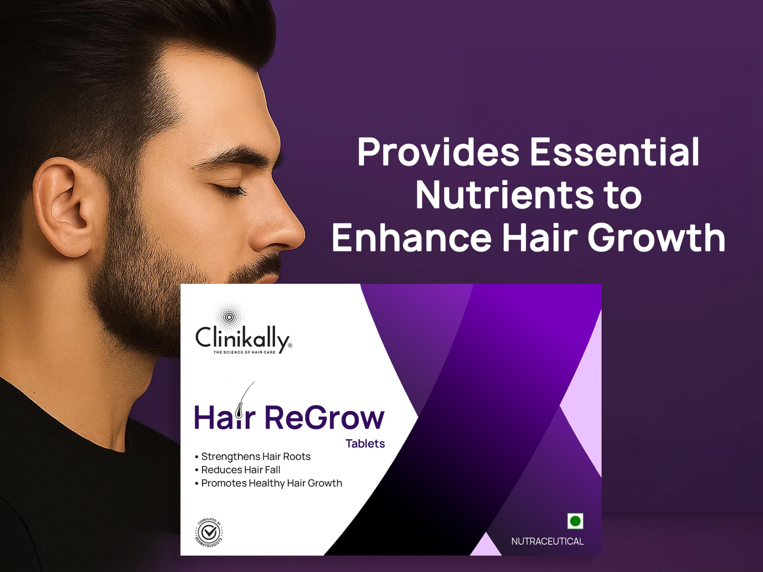 Clinikally Hair ReGrow Nutraceutical Tablet | With Biotin, Beta Sitosterol, Amino Acids, Vitamins & Minerals | For Hair Growth & Hair Fall Control | 30 Tablets — Amazon image 2