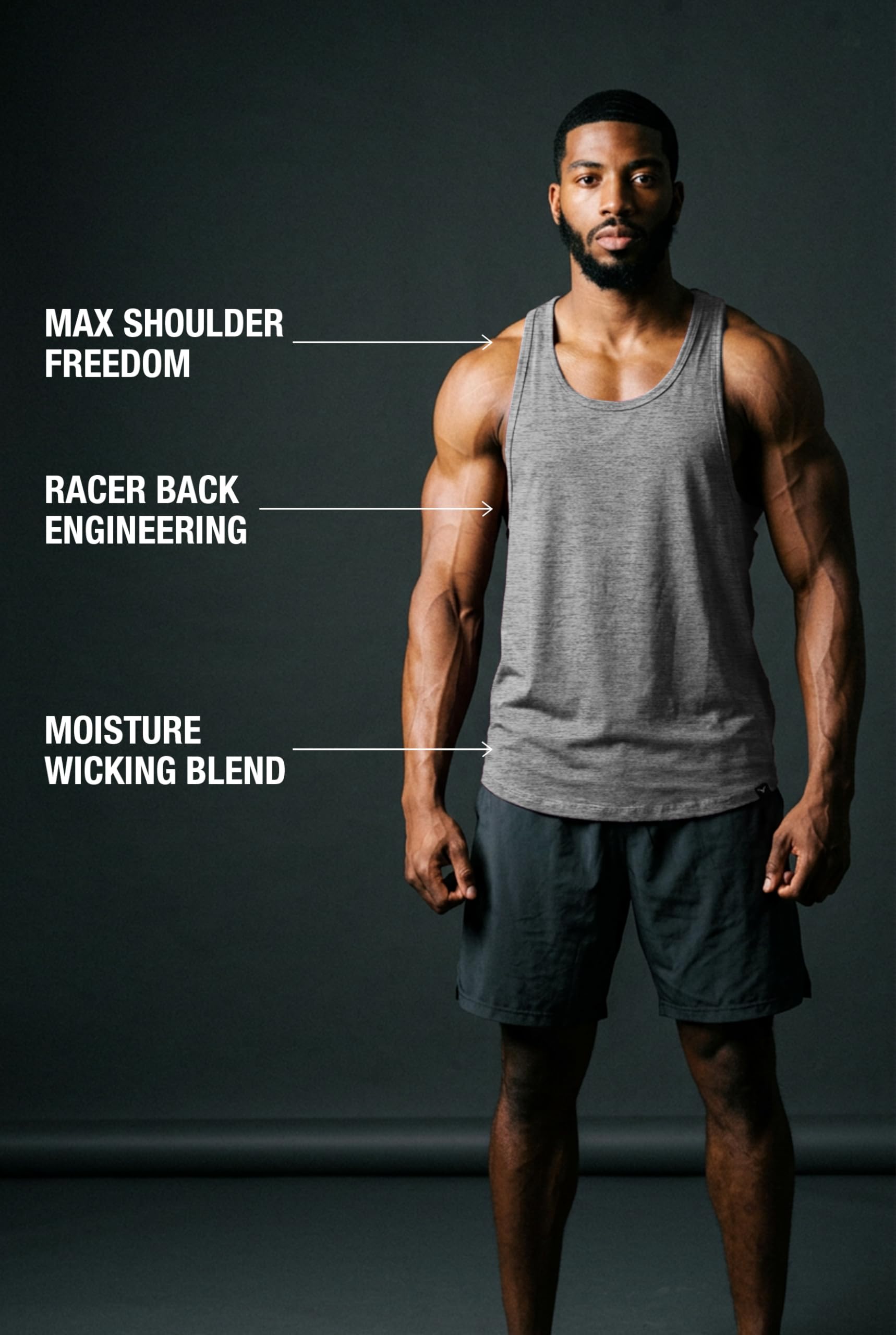 Canotta da uomo Bodybuilding Stringer senza maniche Camicie da palestra | senza maniche, palestra, allenamento, allenamento, fitness, sollevamento pesi, esercizio, atletico, forza, fisico, sport