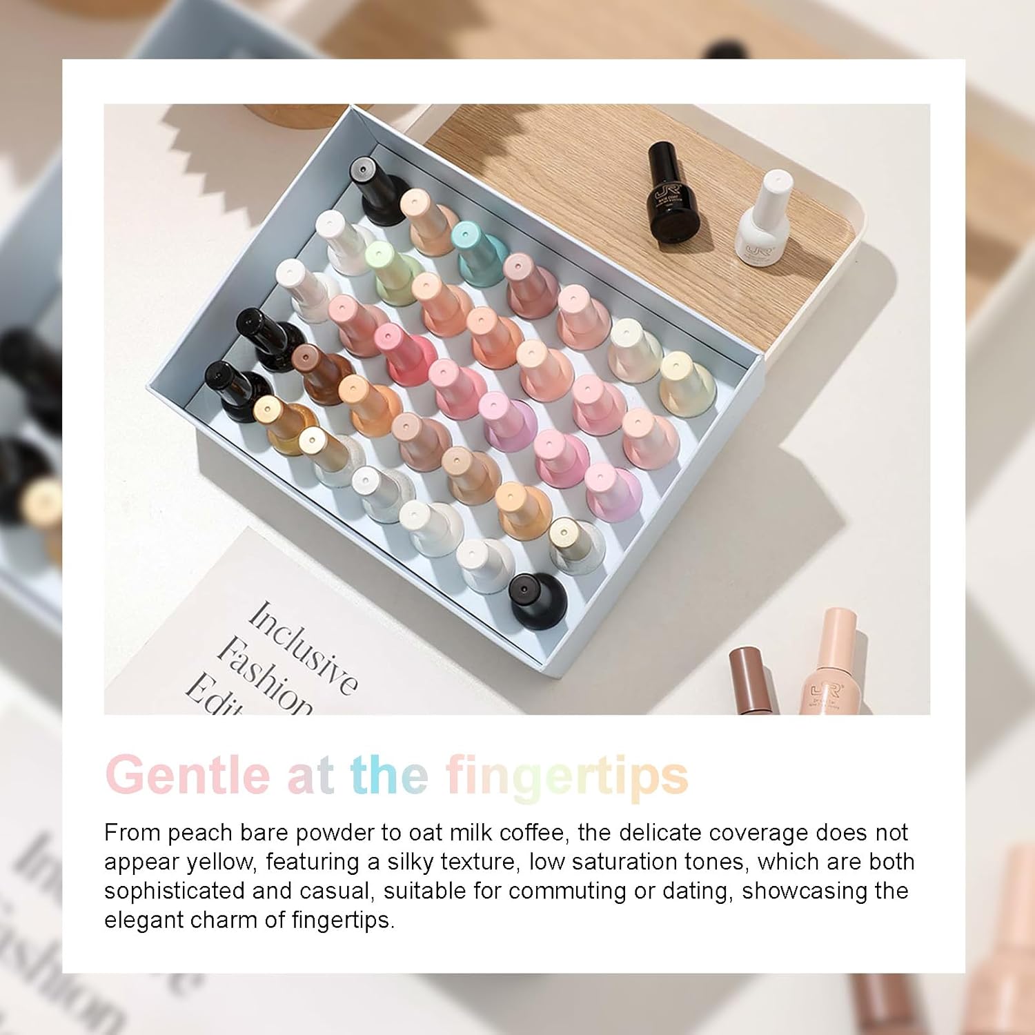 JR 35pcs 10ml Gel Nail Polish Same Color Same Bottle Red Pink Nude Gel Polish Set Base Top Matte Coat For Nail Salon Professional Nail Art Manicure for Women A Set
